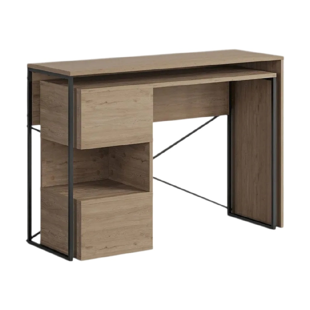 **Bureau en bois avec rangement intégré et design moderne**